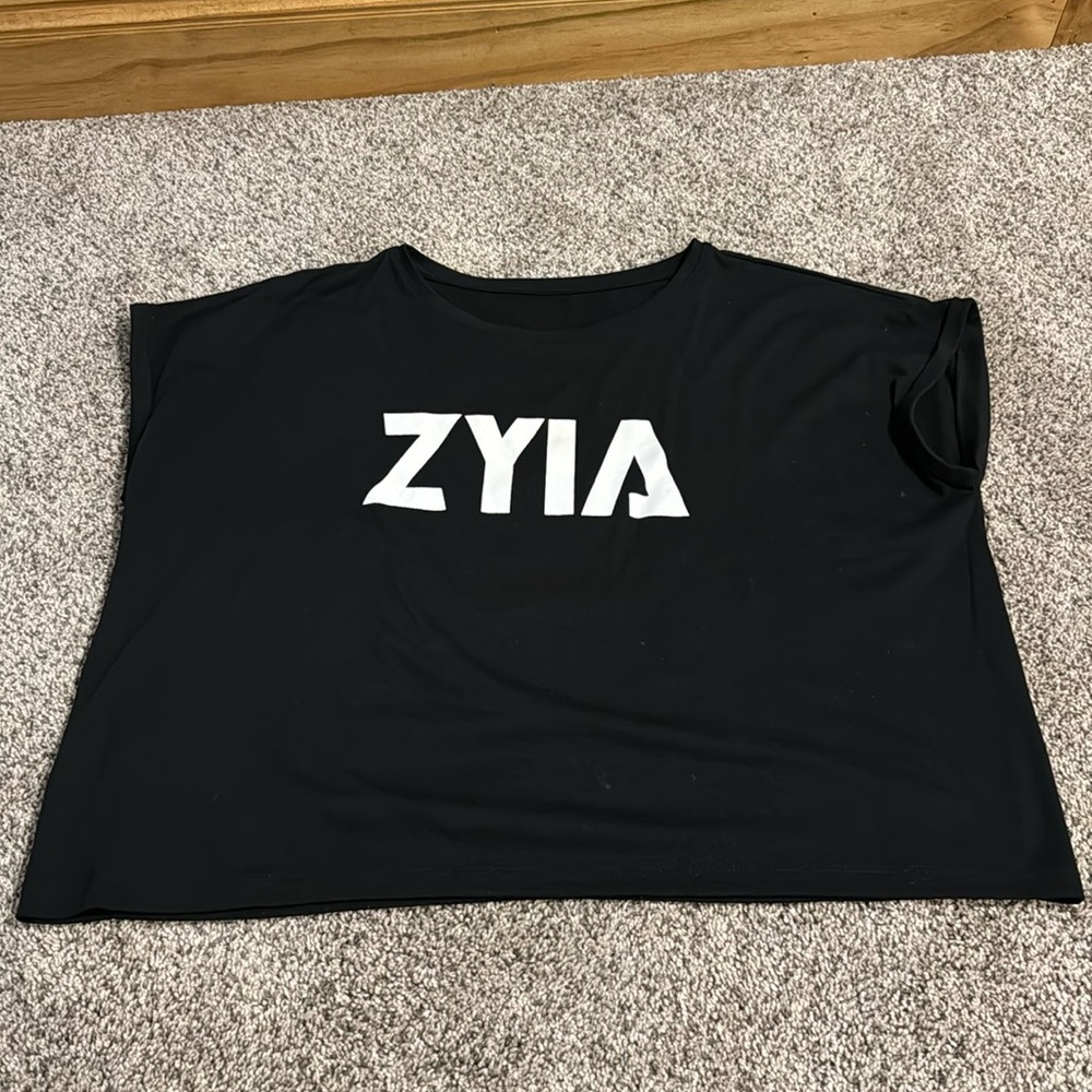 Zyia Black Shoulder Tee